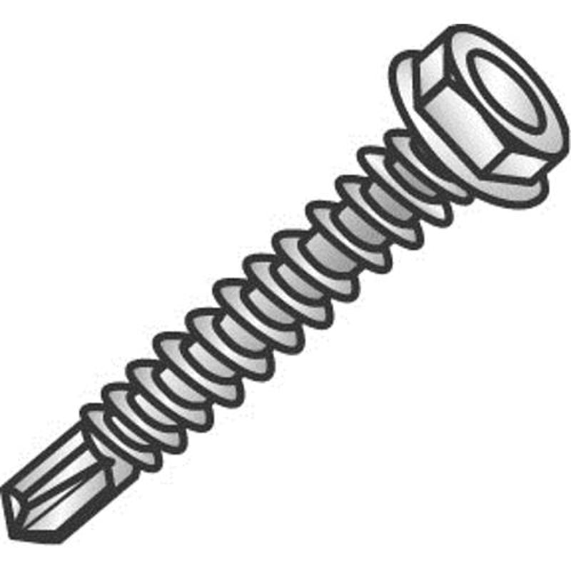 Cully 79020J 10-16 x 1-1/4IN Tek Screws, Hex Washer Head, Zinc, 100/Jar