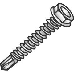 Cully 79020J 10-16 x 1-1/4IN Tek Screws, Hex Washer Head, Zinc, 100/Jar