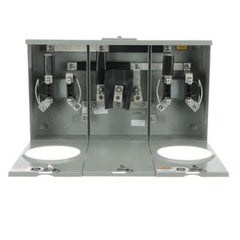 GE UFHT3R2332TGE 3-200 Amp Horizontal Meter Sockets, 4 Terminal, Large Hub Opening, Center Feed, AEP Utility Approved