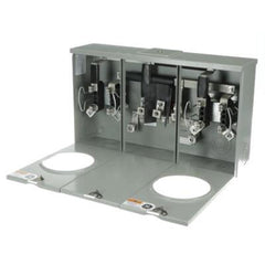 GE UFHT3R2332TGE 3-200 Amp Horizontal Meter Sockets, 4 Terminal, Large Hub Opening, Center Feed, AEP Utility Approved