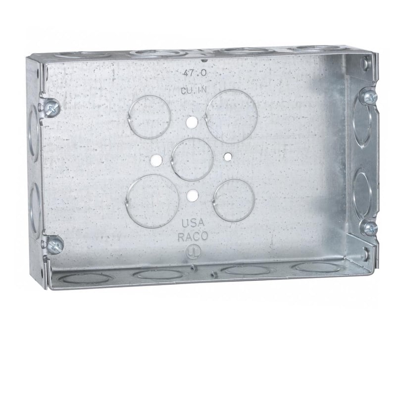 MULTIPLE MULTIPLE 951 2 Gang Switch Box 1-5/8 inches Deep 1/2 inch and 3/4 inch KO
