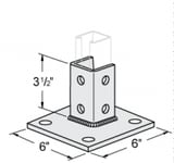 Multiple PS-3033-SQ-EG 1 5/8 Deep Square Strut Post Base