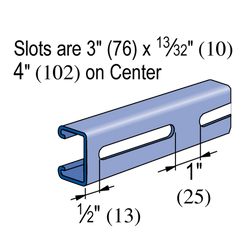 Multiple PS-500-S-20-PG 7/8IN Shallow Slotted Galvanized Strut 20Ft