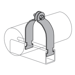 Multiple POWER-STRU 2IN Rigid Stainless Steel Conduit Strut Strap