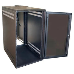 Multiple WM3019-11-02 Swing Out Wallmount Cabinet 11RU PLEXI-GLASSDOOR Black W/Fan