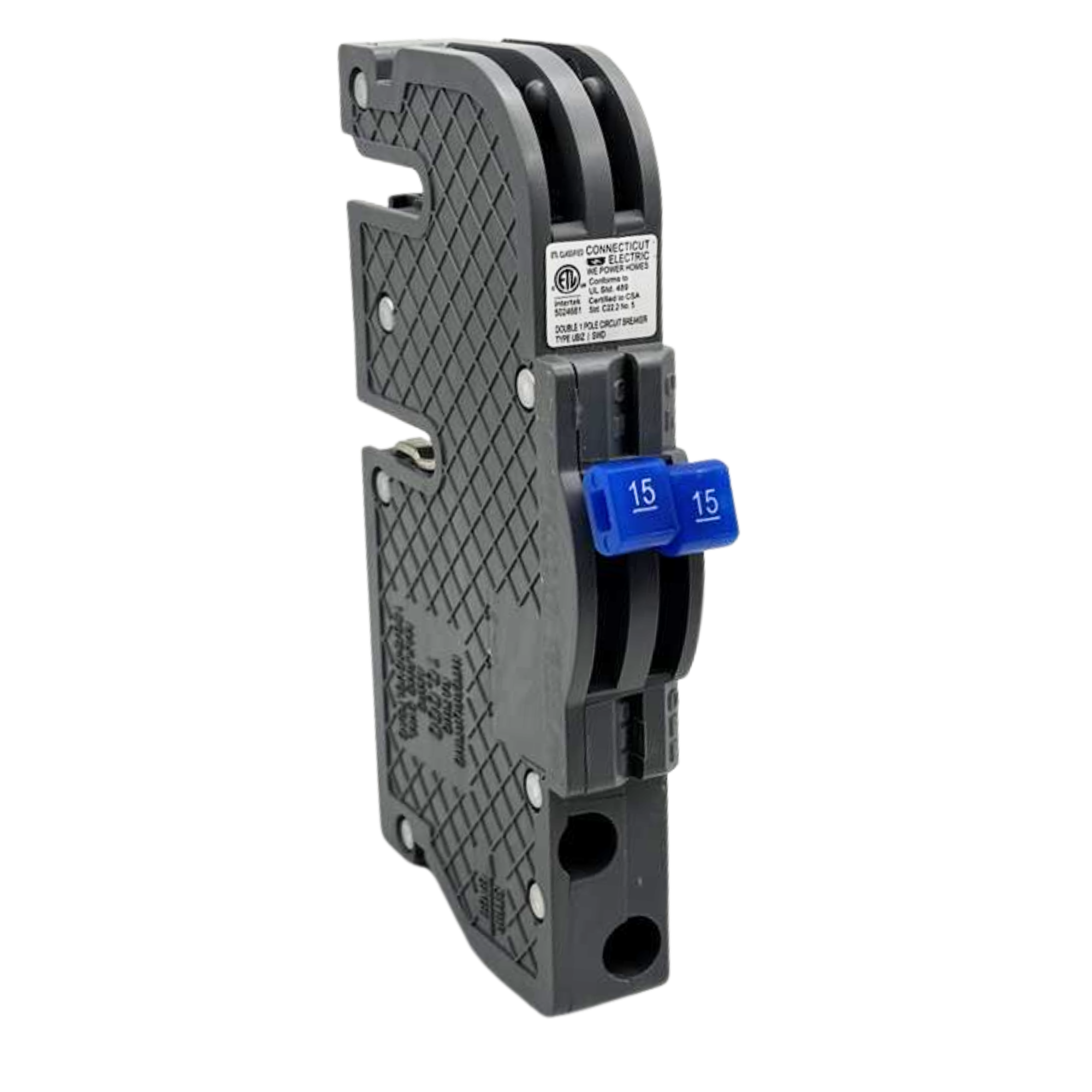 CONNECTICUT ELECTRIC Connecticut Electric UBIZ1515 Twin Single-Pole Circuit Breaker 15/15 Amp (Pack of 1) R3815