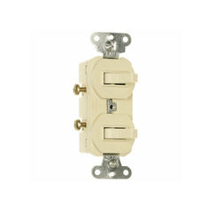 Pass & Seymour 690-IG 15 Amp 1-Pole Toggle Double Combination Switch Ivory