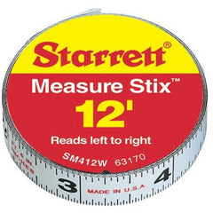 L.S. Starrett 63172 Measure Stix Steel Measuring Tapes 3/4 in x 6 ft Inch/Metric