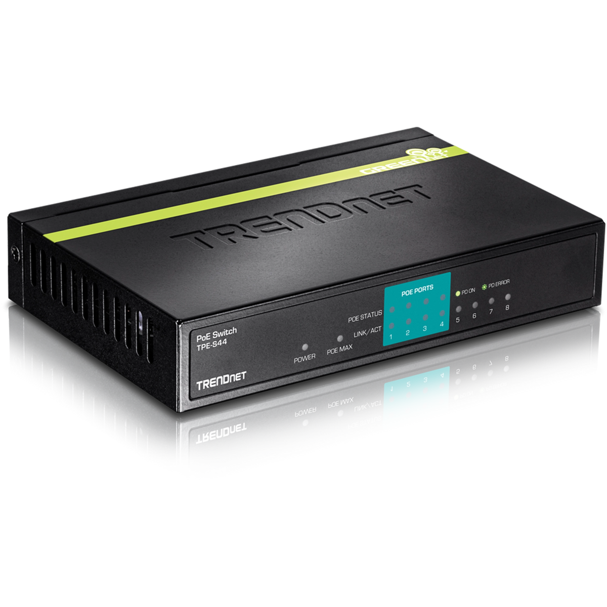 TRENDnet TPE-S44 8-Port 10/100Mbps PoE Switch, 1.6Gbps