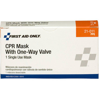 First Aid Only 21011 CPR Faceshield w/ One-Way Valve (Latex-Free) 1 Each