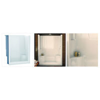 AKER 141027-000-002 S-48 Series Alcove Shower (One-Piece) With Twin Seats & Center Drain Replacement MPN 5227