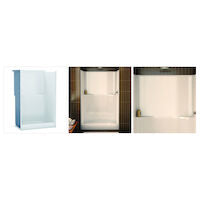 Aker 141026-000-002 NS-48 Series Alcove Shower Less Seat White 48 x 35-1/4 x 72