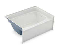 AKER 141082-000-002 GT-4260 Series Alcove Bathtub Rectangular Gelcoated Fiberglass 60 x 40-1/2 x 23-1/4