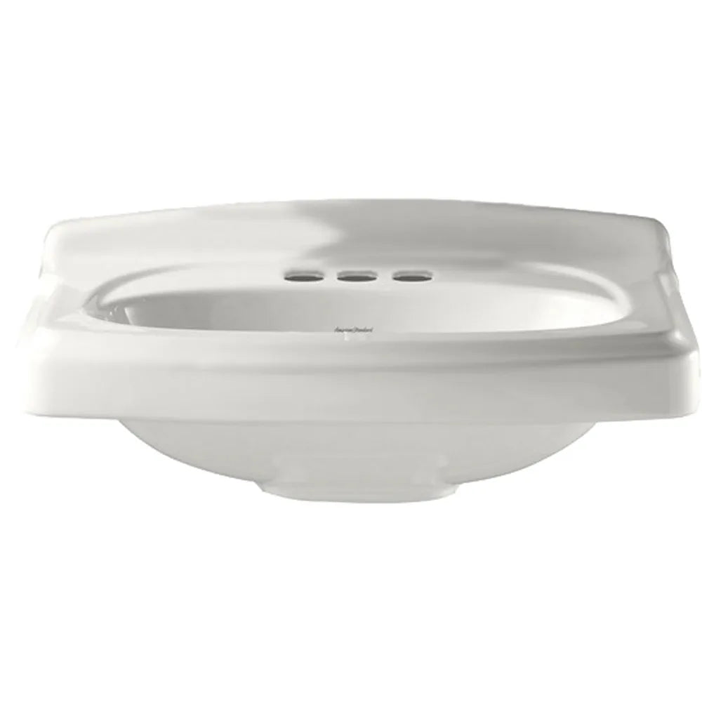 American Standard 0555.104.020 Portsmouth Bathroom Pedestal / Vanity Sink Top 4 Centers White