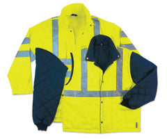 Ergodyne 24383 GloWear 8385 Class 3 4-In-1 Thermal Jackets Medium Lime