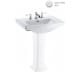 Toto LT780.8#01 Clayton Cotton Pedestal Sinks 8 on Center Faucet Holes