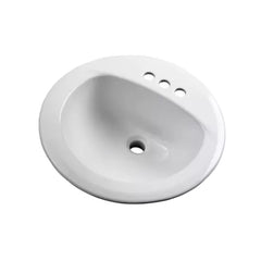 GERBER 12-884-CH Maxwell Round Lavatory Sink, Self-Rimming, With 4 Centers