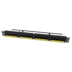 ORTRONICS SP6AU24 Techchoice Cat6A Modular Patch Panel, 24-port, Flat, Black