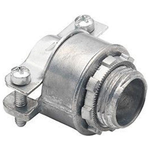 Bridgeport Fittings 653-DC2 1/2 to 1/2 Inch Zinc Die Cast MC Cable Connector with Clamp Connection and Maximum Opening 0.900 Inch