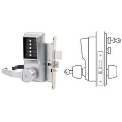 KABA L8148M-26D-41 Mechanical Pushbutton Lock Mortise Left Hand LFIC Medeco 5 or 6-Pin