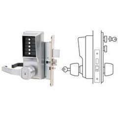 KABA L8148M-26D-41 Mechanical Pushbutton Lock Mortise Left Hand LFIC Medeco 5 or 6-Pin