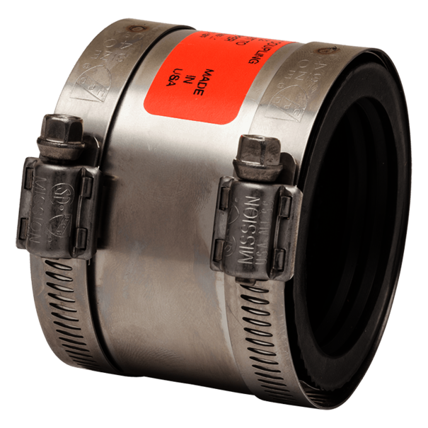 MISSION RUBBER CO INC TCG 0801530 1-1/2 to 1-1/2 or 1-1/4 Cast Iron/Plastic/Steel to Plastic/Steel/Copper Mission Rubber Coupling