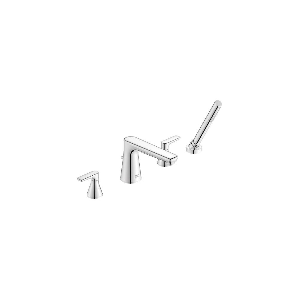 American Standard T061901.002 Aspirations 4-Hole Two-Handle Deck Mount Roman Tub Filler Faucet Trim, With Lever Handles and Personal Shower