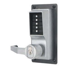 KABA LLP1020B-26D-41 Mechanical Pushbutton Lock Heavy Duty Left Hand SFIC Best Equivalent 6 or 7-Pin Combination Entry/Key Override Satin Chrome With Lever