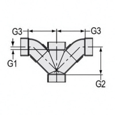 Spears P507-040 4 PVC DWV Double Comb Wye & 1/8 Bend