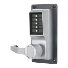 KABA LLP1010-26D-41 Mechanical Pushbutton Lock Heavy Duty Left Hand Combination Entry Satin Chrome With Lever