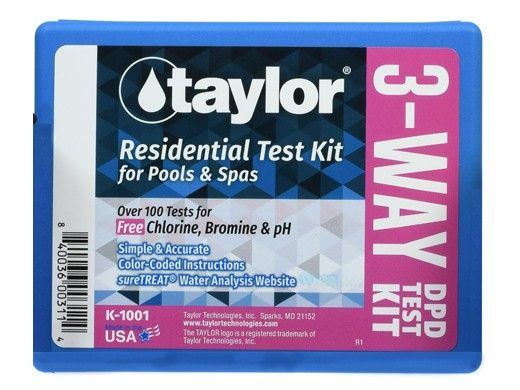 Taylor K-1001-12 Residential 3-Way Test Kit for Free Chlorine, Bromine, pH