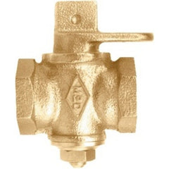 AY McDonald 4210-170 Gas Valve Flat Head Plug with Lockwing 1 Inch Female NPT Brass Natural Gas or Propane 10621-1