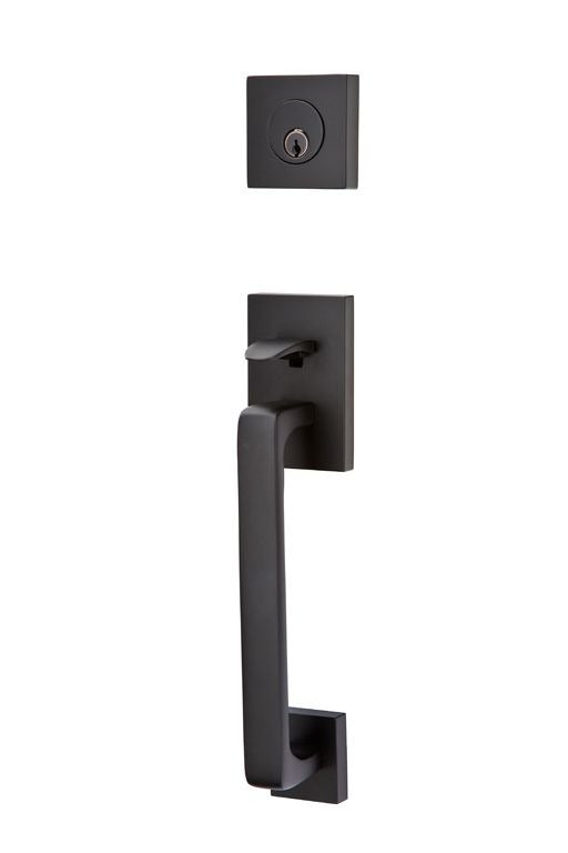 EMTEK Emtek 4820STUUS19RH Stuttgart Tubular Handleset Flat Black