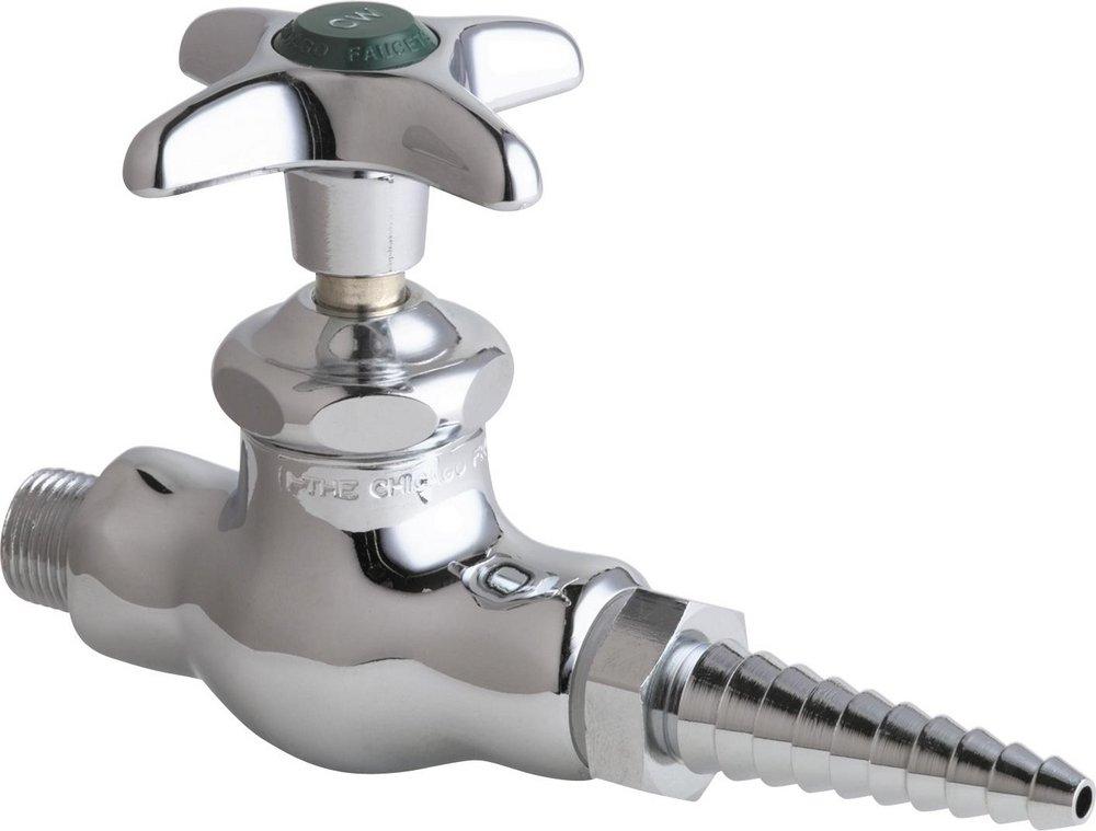 Chicago Faucets 937-CP 3/8 in. MNPT Cross Handle Laboratory Water Valves in Polished Chrome