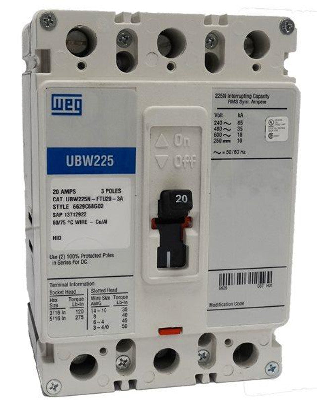 WEG UBW225N-FTU403A CIRCUIT BREAKERS