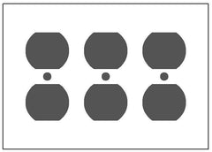 Mulberry 97103 Standard Receptacle Wallplate, 3 Gangs, 4-1/2 in H x 6-3/8 in W, 430 Stainless Steel