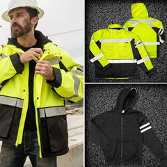 Kishigo JS135XL Premium Black Series XL Lime 2-in-1 Jacket