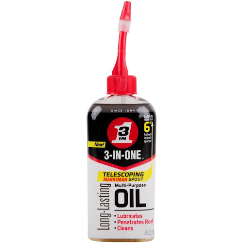 WD-40 100703 3-in-One Multi-Purpose Oil w/ Telescoping Marksman Spout 4oz Bottle