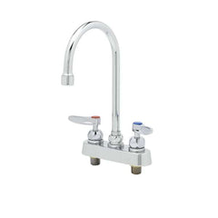 T&S Brass B-1141-CR Workboard Faucet, 4 Deck Mount, Ceramas, Swivel Gooseneck, 2.2 GPM Aerator