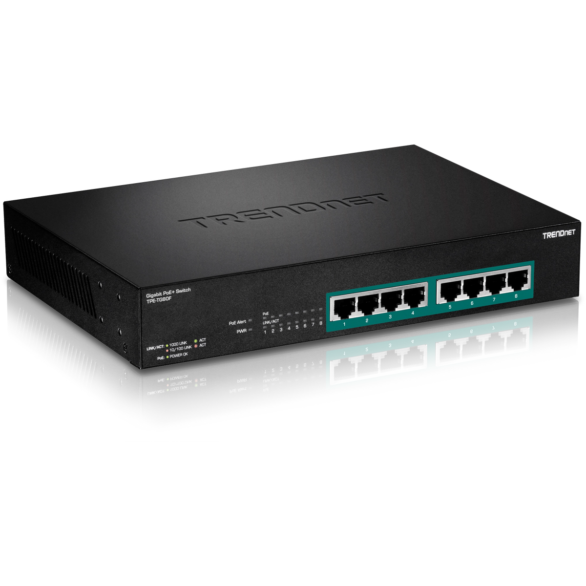 TRENDnet TPE-TG80F 8-Port Gigabit Full Power PoE+ Switch