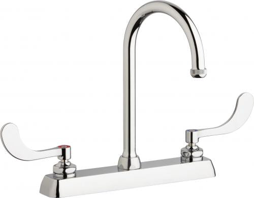 Chicago Faucet W8D-GN2AE1-317ABCP Workboard Faucet, 8''