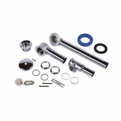 OATEY 202-1 Brass Tubular Bath Waste & Overflow Full Kit With Chain & Stopper Pipe Elbows & Tee Chrome Plated