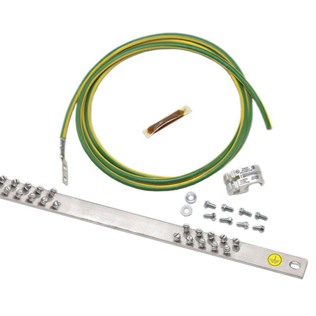 Panduit RGRKCBNJY StructuredGround Busbar and Jumper Kit, 6AWG, Green/Yellow, PK1