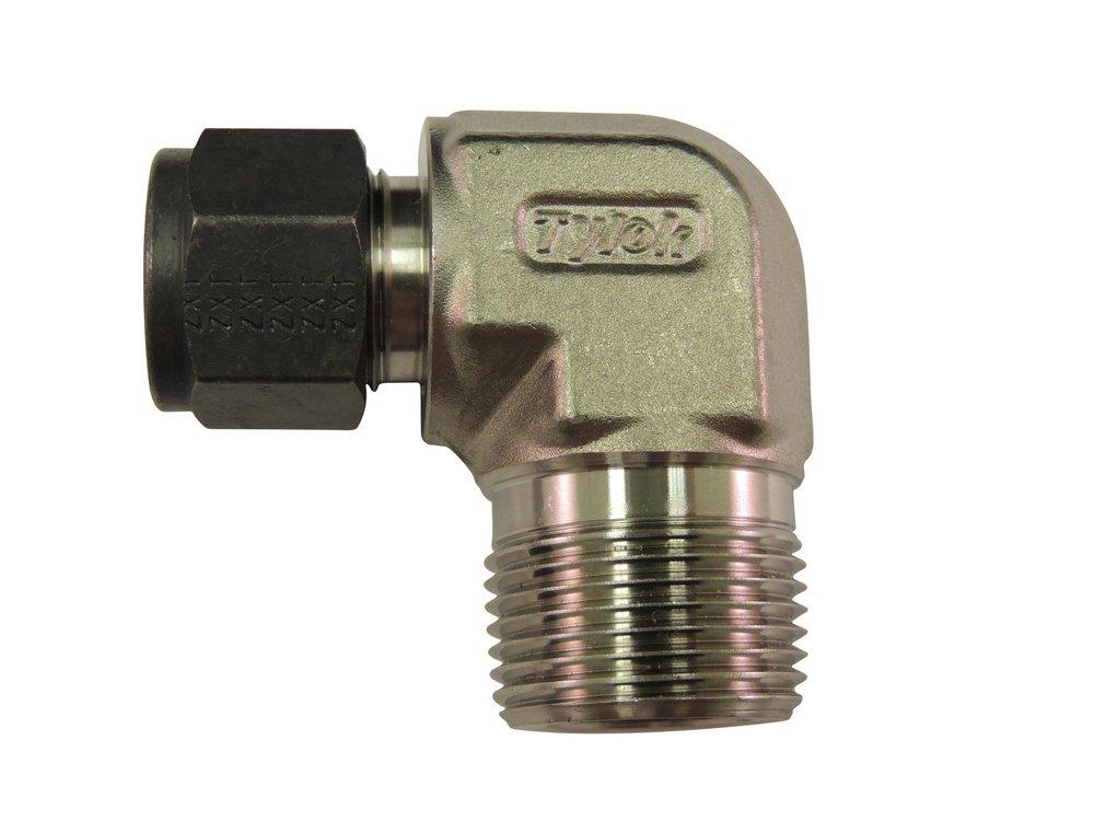 Tylok SS-6-SME-8 CS-Lok 3/8 x 1/2 in OD Tube x NPT 316L Stainless Steel Reducing Single 90 Degree Elbow