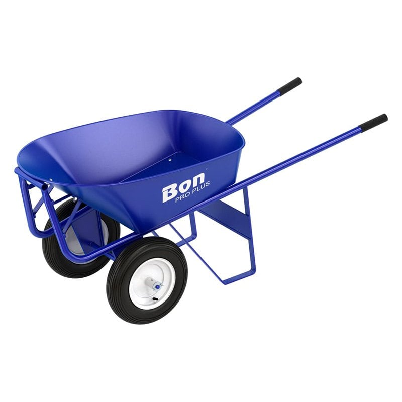 Bon Pro Plus 19-102 Roofer's Barrow - 6 Cu Ft Steel Tray - Double Wheel Ribbed