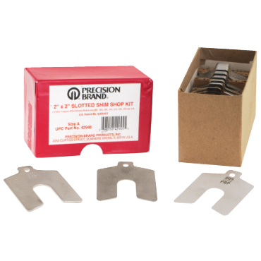 Precision Brand 42965 Slotted Shim Assortment - Stainless Steel Material - 1-1/4 in Slot Size