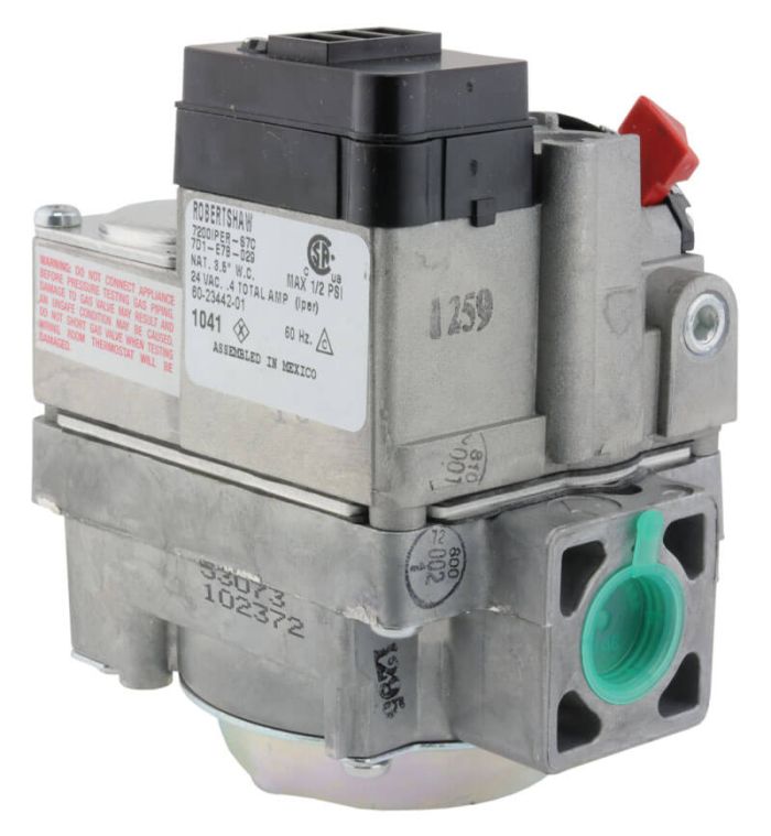 RHEEM 60-23442-01(7D1E7B029A) 7200 Series Natural Gas Valve, Slow Open, One-Stage, Less LP Conversion Kit, Pilot Ignition, 150k BTU/HR