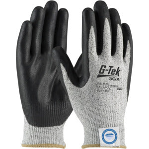 G-Tek 19-D334/S G-Tek® 19-D334 S 19-D334 3GX® Seamless Knit Dyneema® Diamond Blended Glove, Small, Dyneema® Diamond, Black and Gray, Continuous Knit Cuff