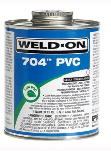 Weld-On 12123 704 32 oz. Fast Set Plastic Clear Pipe Cement