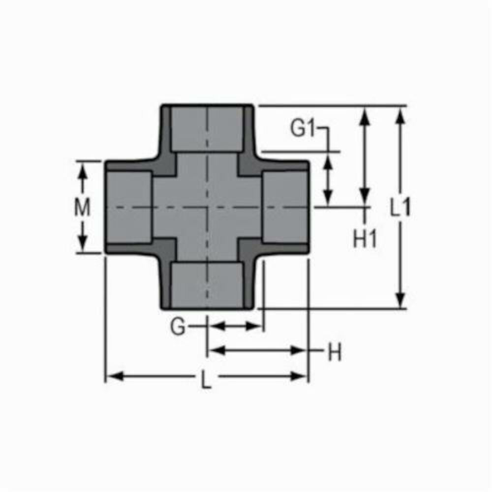 Spears 820-025 2-1/2 PVC Cross Soc Sch80